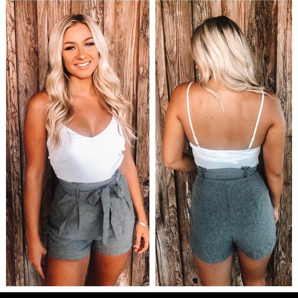 RARE Charcoal Pocket Romper NWT MEDIUM